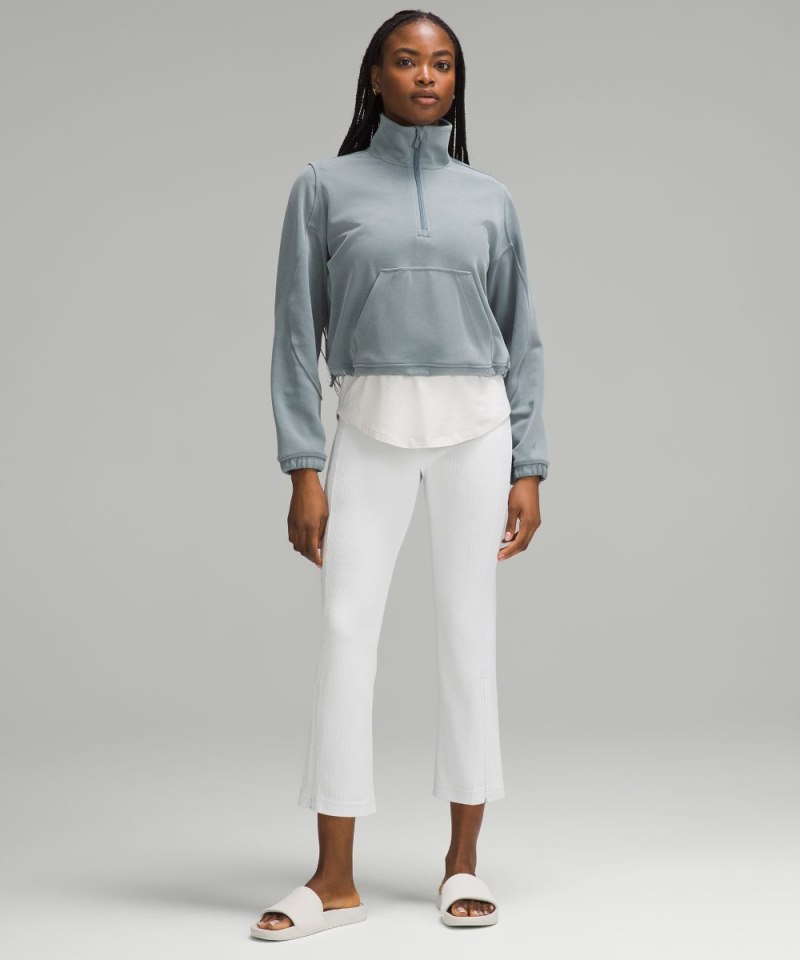 Lululemon Ribbed Softstreme Zip-Leg High-Rise Cropped Pant 25" Light Vapor Online Outlet Sale