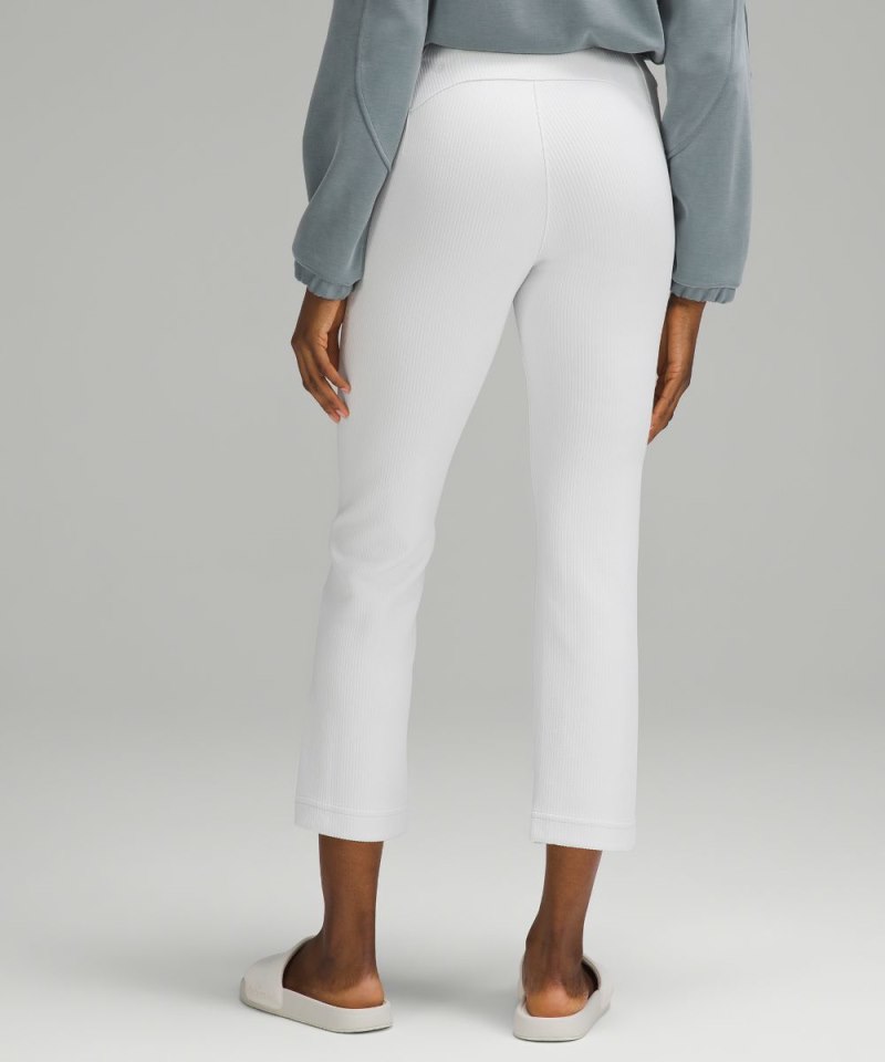 Lululemon Ribbed Softstreme Zip-Leg High-Rise Cropped Pant 25" Light Vapor Online Outlet Sale