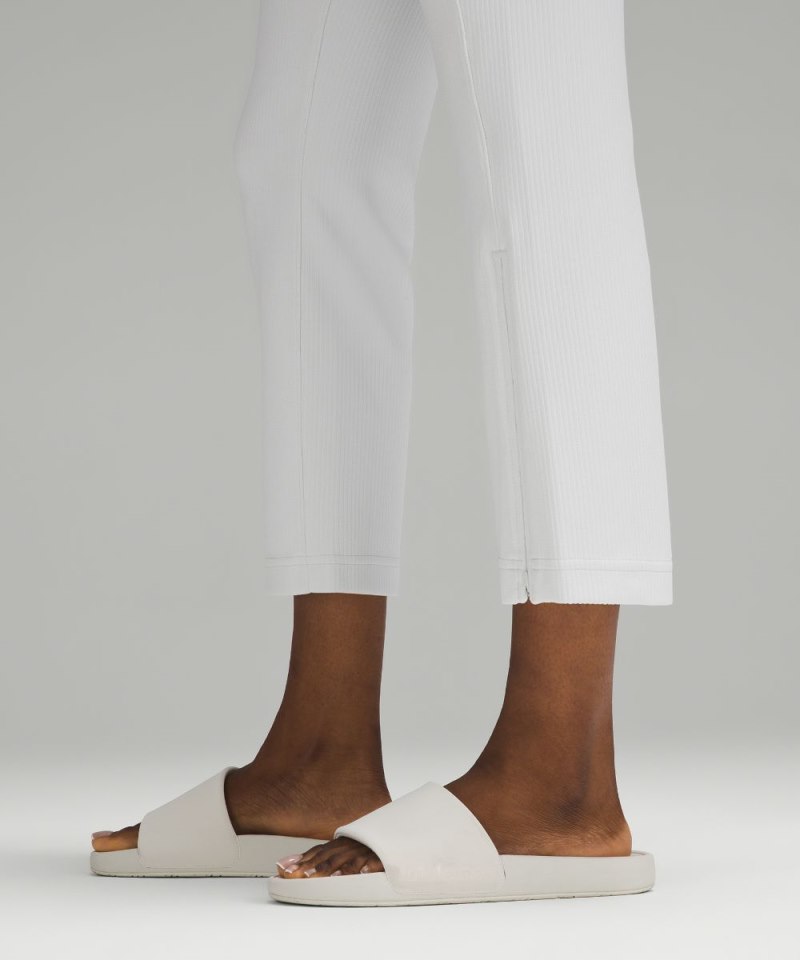 Lululemon Ribbed Softstreme Zip-Leg High-Rise Cropped Pant 25" Light Vapor Online Outlet Sale