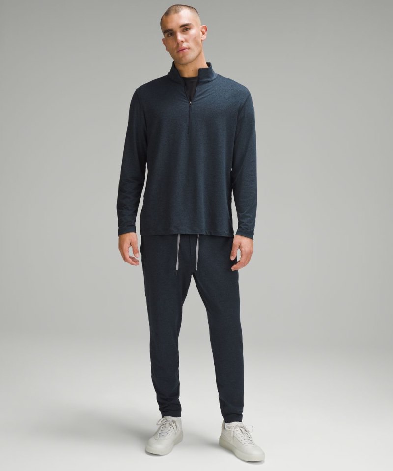 Lululemon Soft Jersey Half Zip Heathered Classic Navy / Heathered True Navy Online Outlet Sale