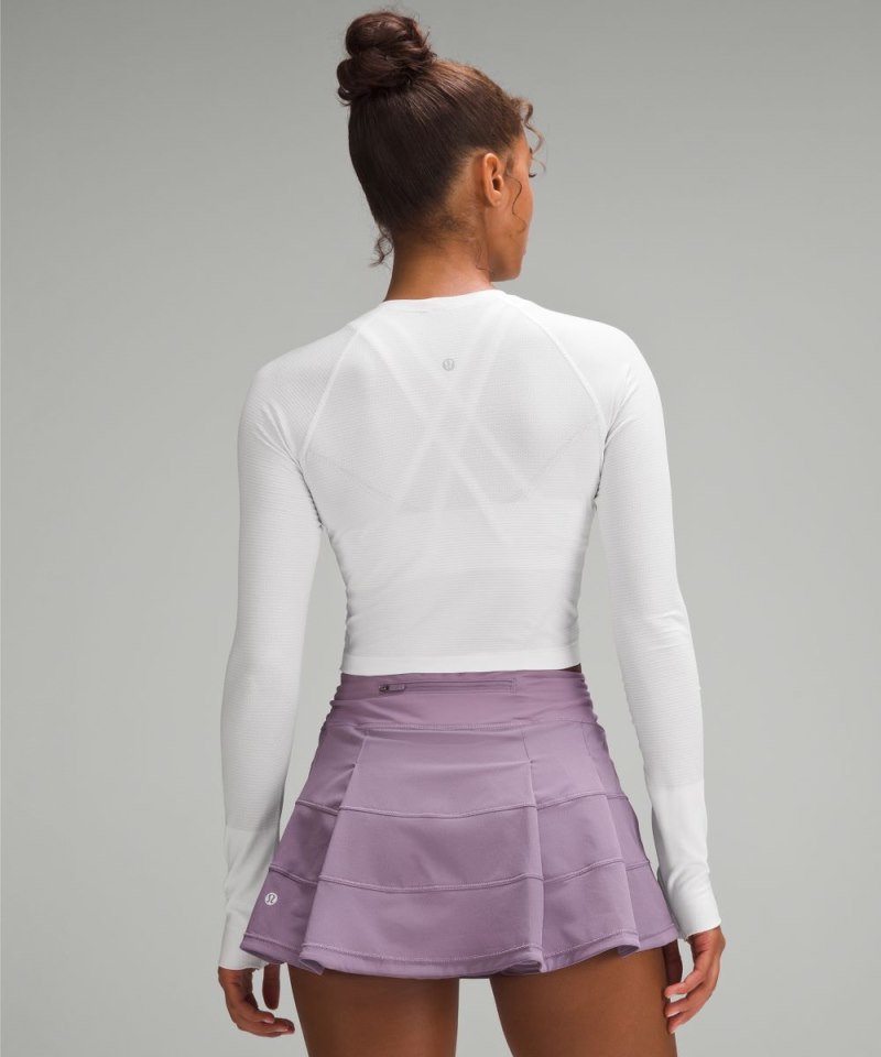 Lululemon Swiftly Tech Cropped Long-Sleeve Shirt 2.0 White / White Online Outlet Sale