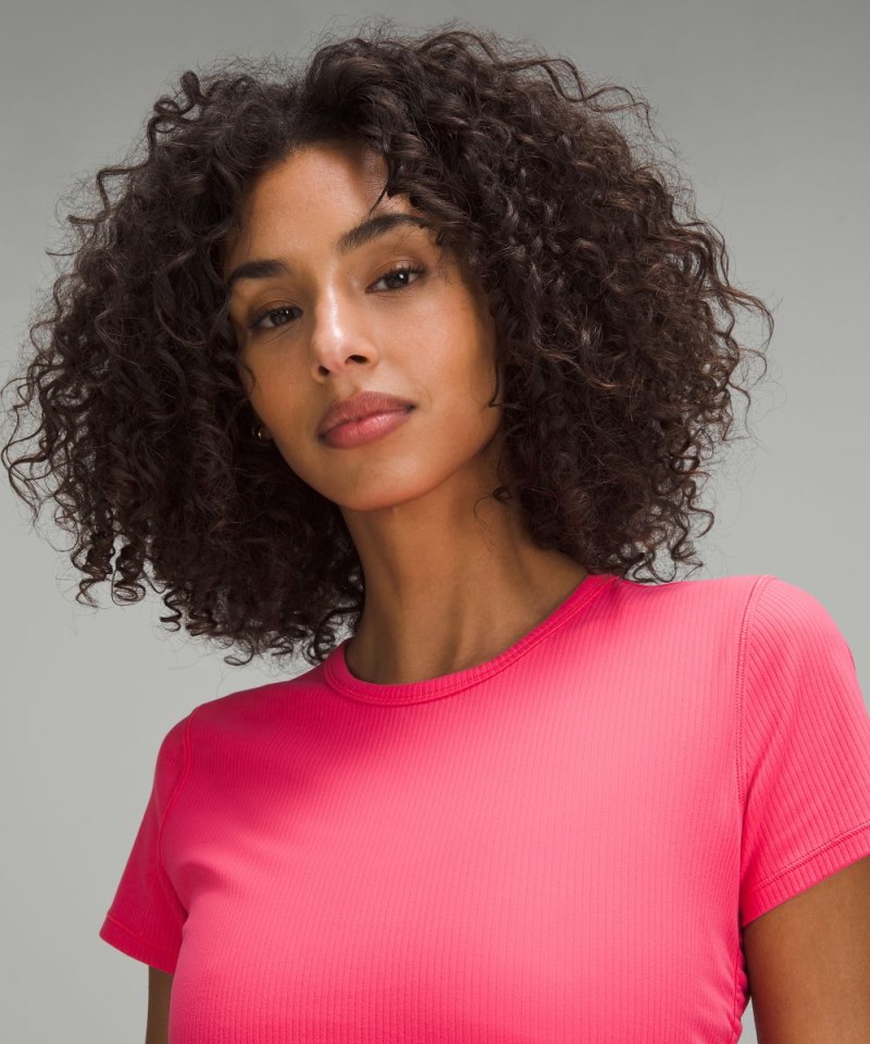 Lululemon All It Takes Ribbed Nulu T-Shirt Glaze Pink Online Outlet Sale