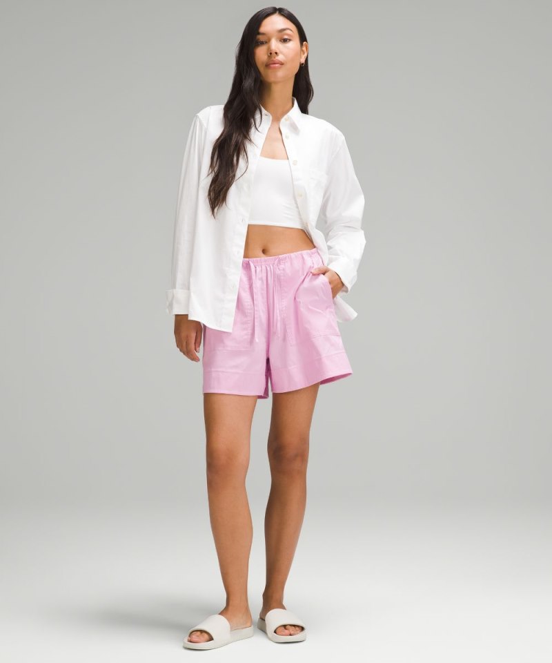 Lululemon Cotton-Blend Poplin High-Rise Short 4" Vitapink Online Outlet Sale