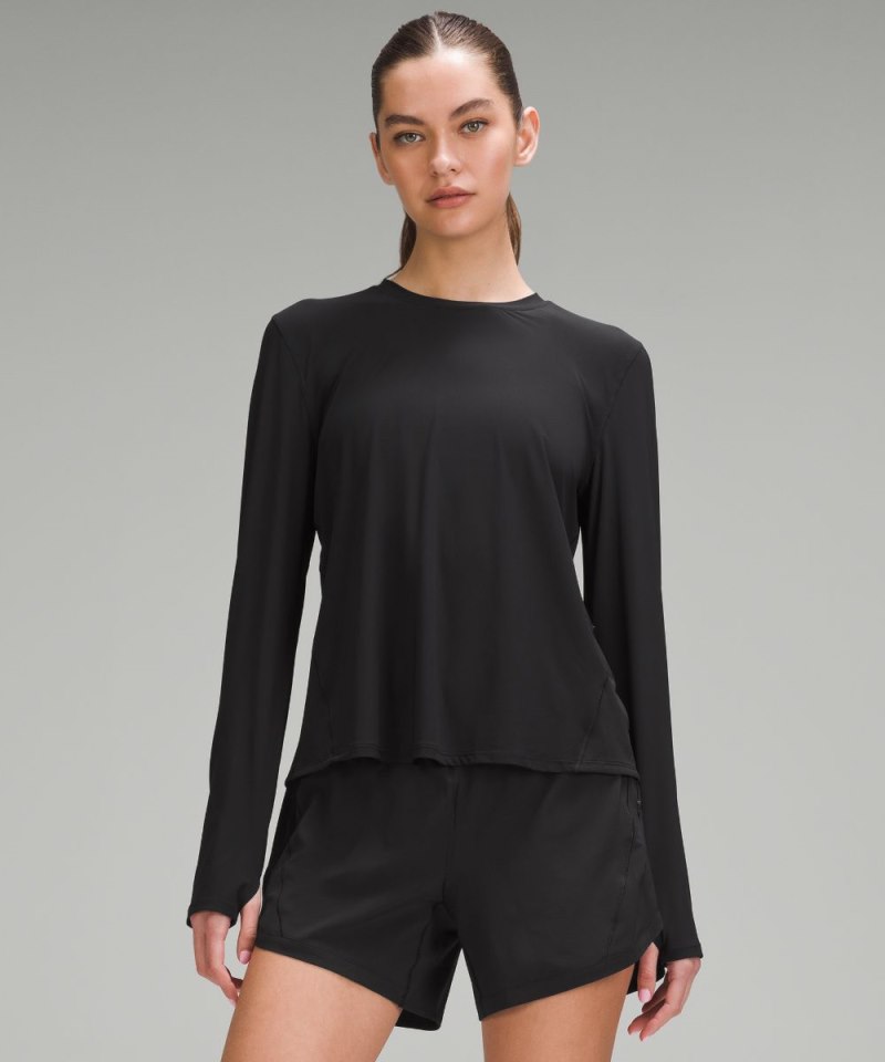 Lululemon Mesh Panelled Running Long-Sleeve Shirt Black Online Outlet Sale