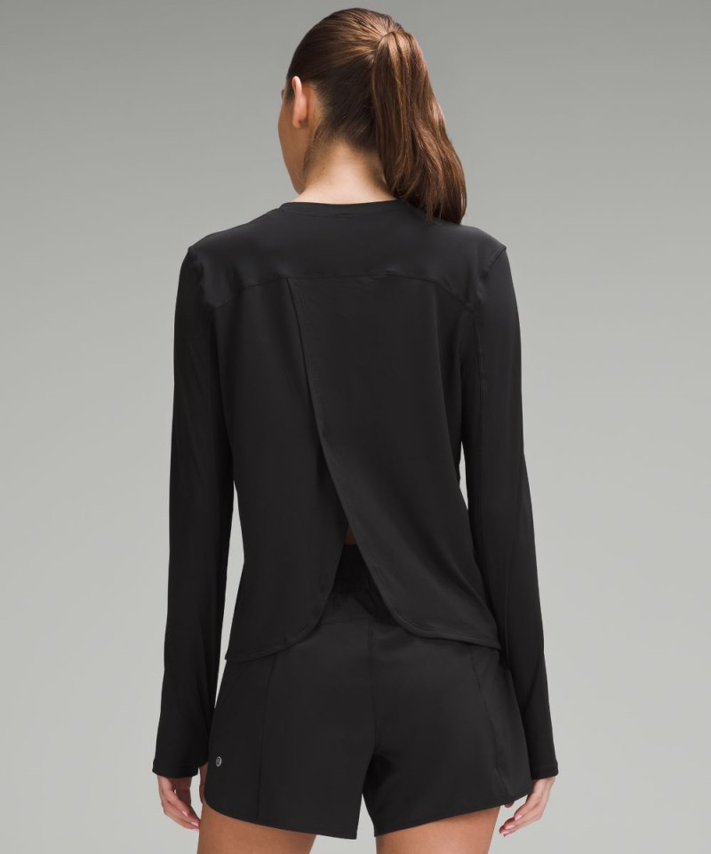 Lululemon Mesh Panelled Running Long-Sleeve Shirt Black Online Outlet Sale