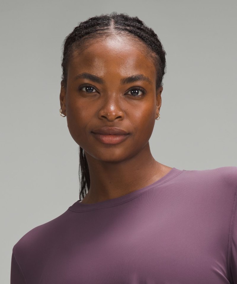 Lululemon Mesh Panelled Running Long-Sleeve Shirt Grape Thistle Online Outlet Sale