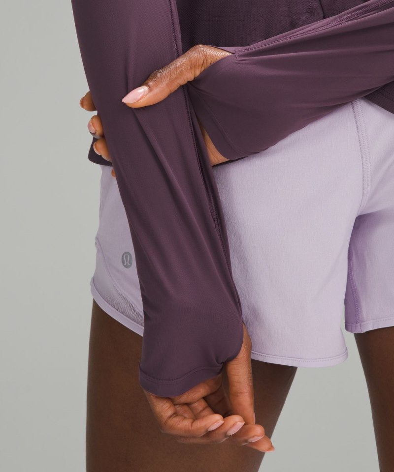 Lululemon Mesh Panelled Running Long-Sleeve Shirt Grape Thistle Online Outlet Sale
