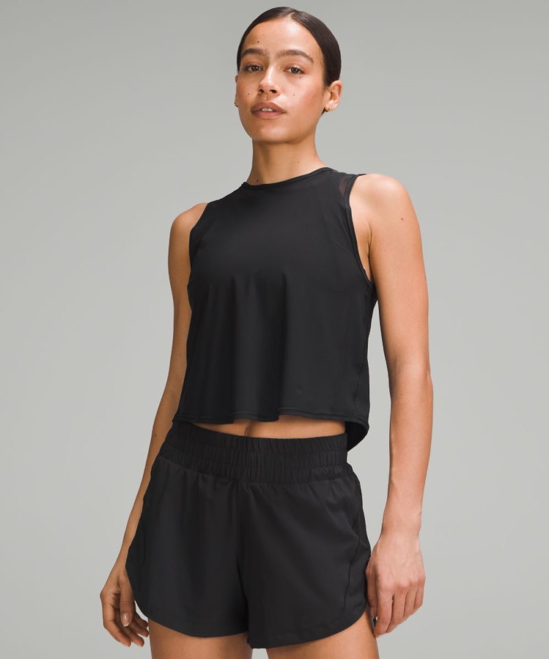 Lululemon Sculpt Cropped Tank Top Black Online Outlet Sale