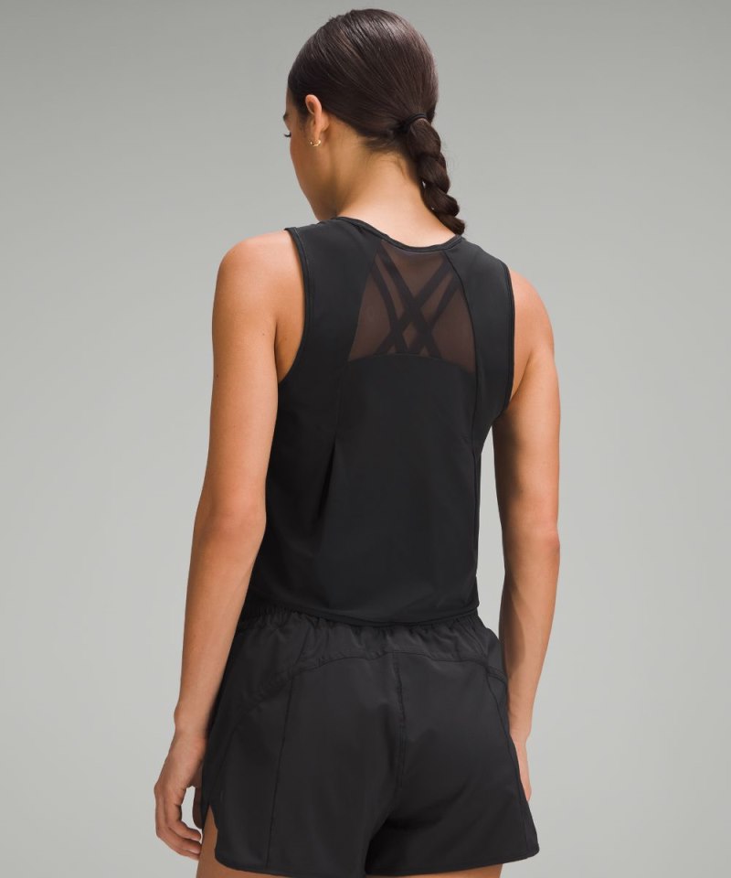 Lululemon Sculpt Cropped Tank Top Black Online Outlet Sale