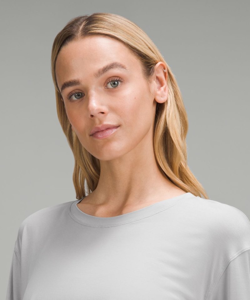 Lululemon Modal Relaxed-Fit Lounge Long-Sleeve Shirt Silver Drop Online Outlet Sale