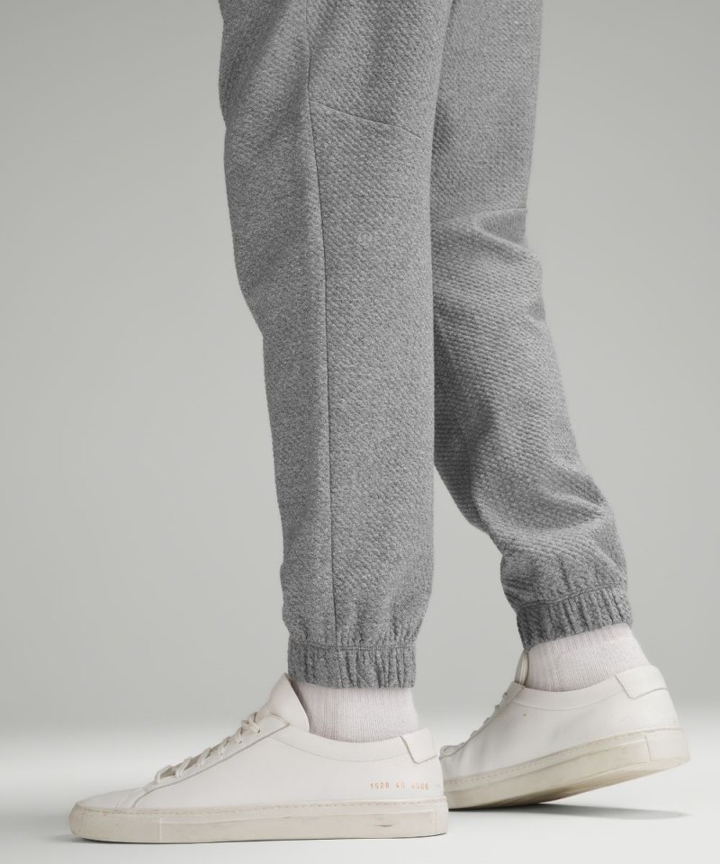 Lululemon Textured Double-Knit Cotton Jogger Heathered Medium Grey / Black Online Outlet Sale