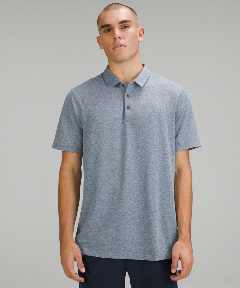 Lululemon Evolution Short-Sleeve Polo Shirt *Pique heathered iron blue Online Outlet Sale