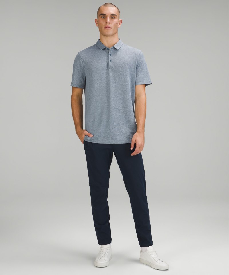 Lululemon Evolution Short-Sleeve Polo Shirt *Pique heathered iron blue Online Outlet Sale