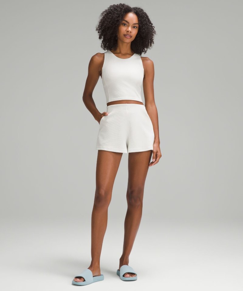 Lululemon Ribbed Softstreme High-Rise Short 2" Bone Online Outlet Sale