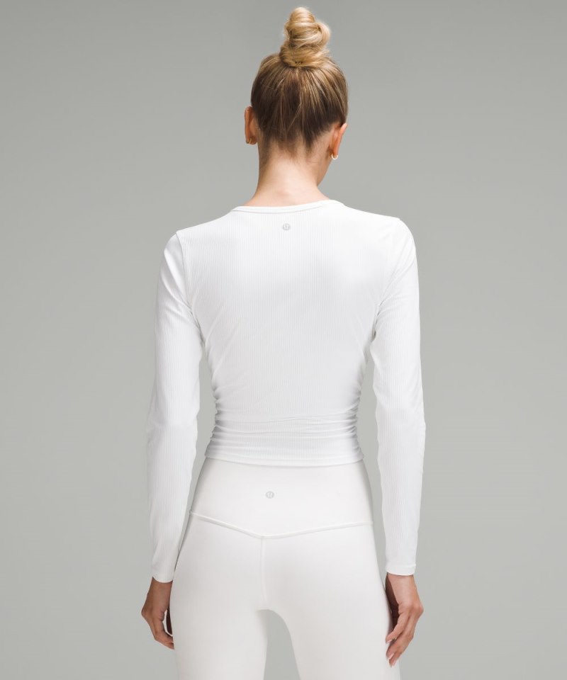 Lululemon All It Takes Ribbed Nulu Long-Sleeve Shirt White Online Outlet Sale