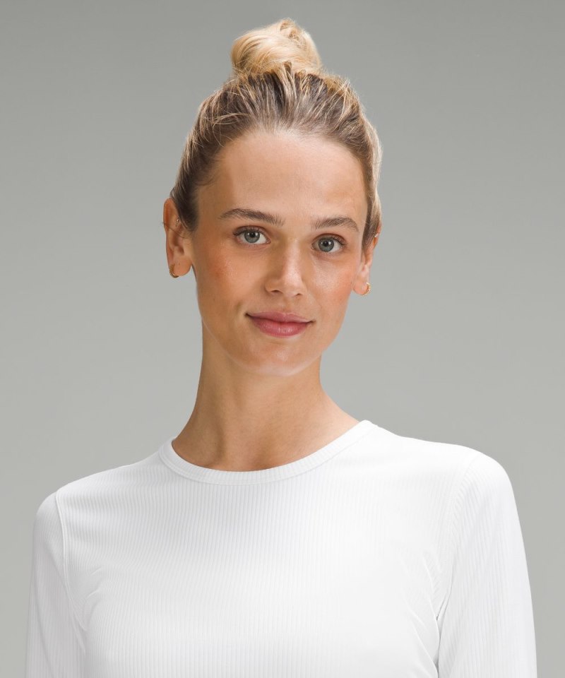 Lululemon All It Takes Ribbed Nulu Long-Sleeve Shirt White Online Outlet Sale