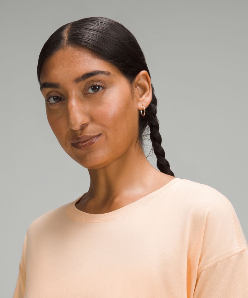 Lululemon Cates Cropped T-Shirt Peach Bellini Online Outlet Sale
