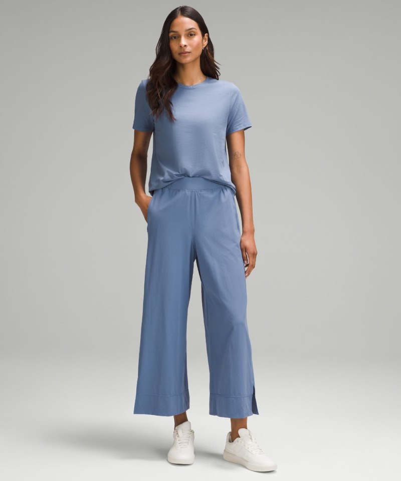 Lululemon Stretch Woven High-Rise Wide-Leg Cropped Pant Oasis Blue Online Outlet Sale