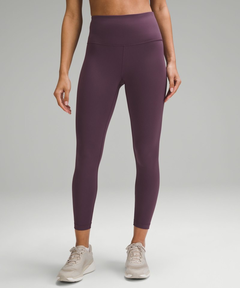 Lululemon Wunder Train High-Rise Ribbed Tight 25" Grape Thistle Online Outlet Sale