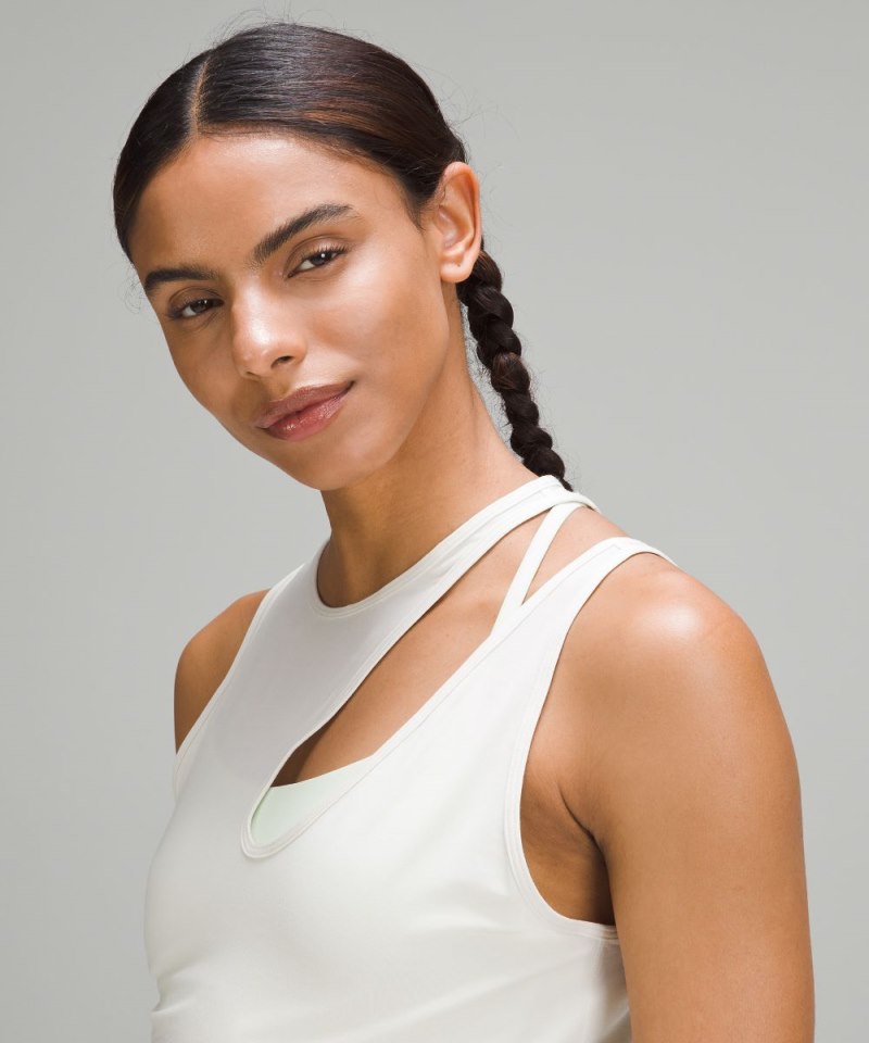 Lululemon Shoulder Cut-Out Yoga Tank Top Bone Online Outlet Sale