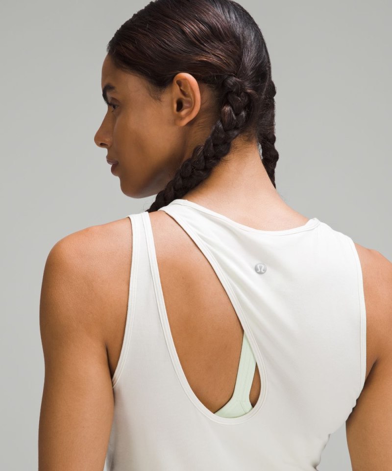 Lululemon Shoulder Cut-Out Yoga Tank Top Bone Online Outlet Sale