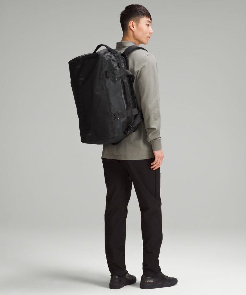 Lululemon 2-in-1 Travel Duffle Backpack 45L Black / Detours Welcome Emboss Black Online Outlet Sale