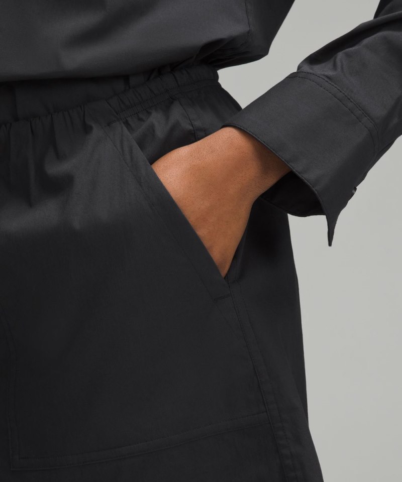 Lululemon Cotton-Blend Poplin High-Rise Short 4" Black Online Outlet Sale