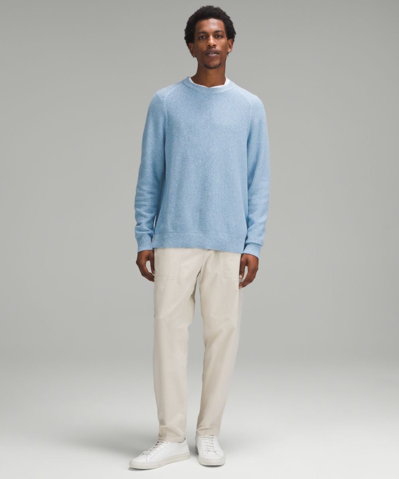 Lululemon Textured Knit Crewneck Sweater Heathered Blue Chill Online Outlet Sale