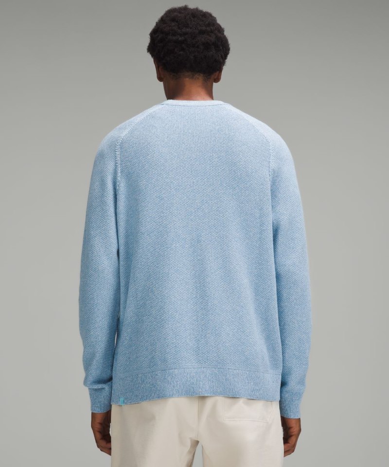 Lululemon Textured Knit Crewneck Sweater Heathered Blue Chill Online Outlet Sale