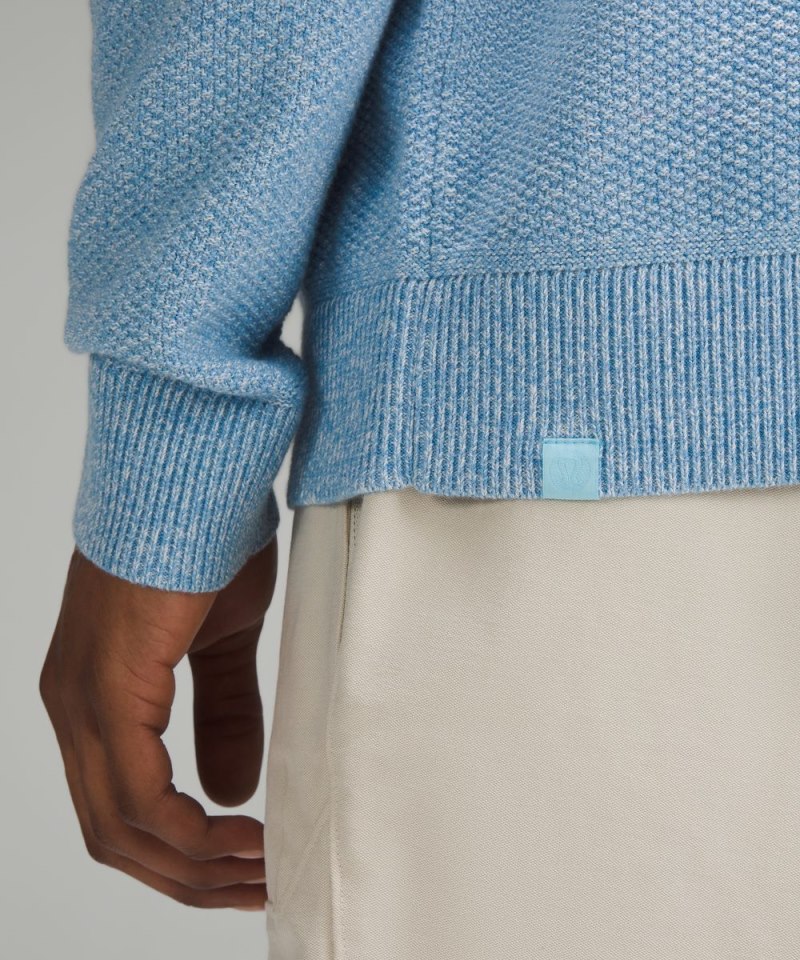 Lululemon Textured Knit Crewneck Sweater Heathered Blue Chill Online Outlet Sale