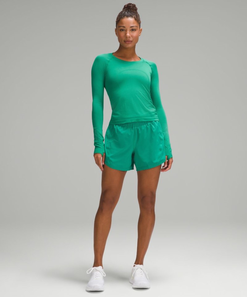 Lululemon Track That High-Rise Lined Short 5" Cascadia Green Online Outlet Sale