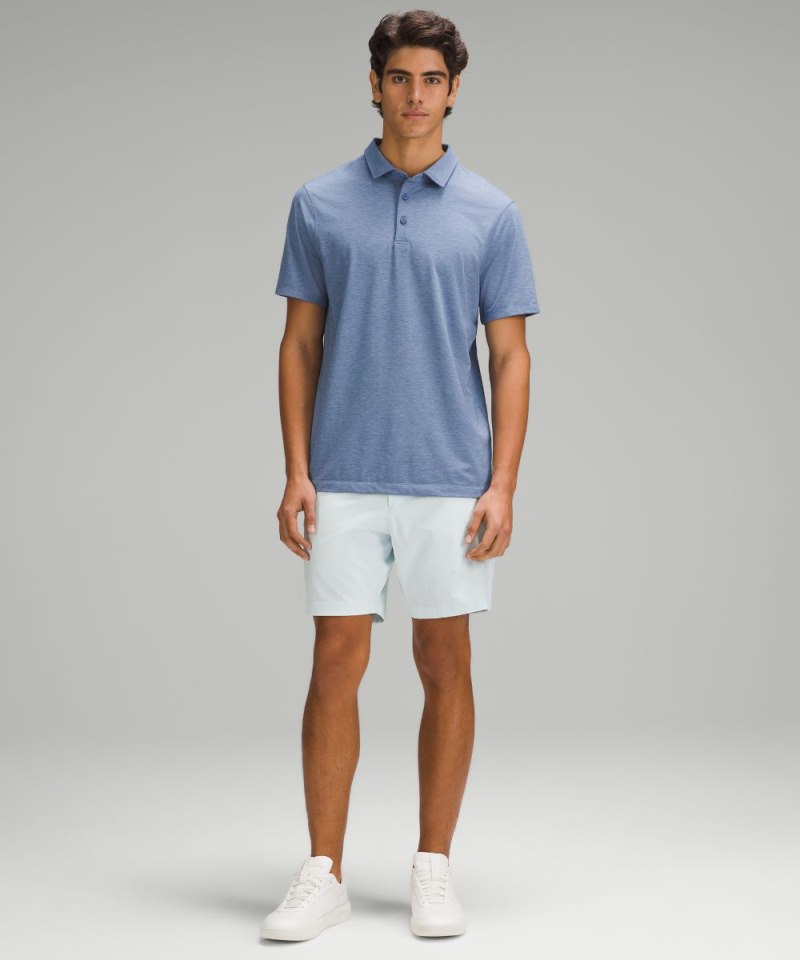 Lululemon Evolution Short-Sleeve Polo Shirt Heathered Oasis Blue Online Outlet Sale