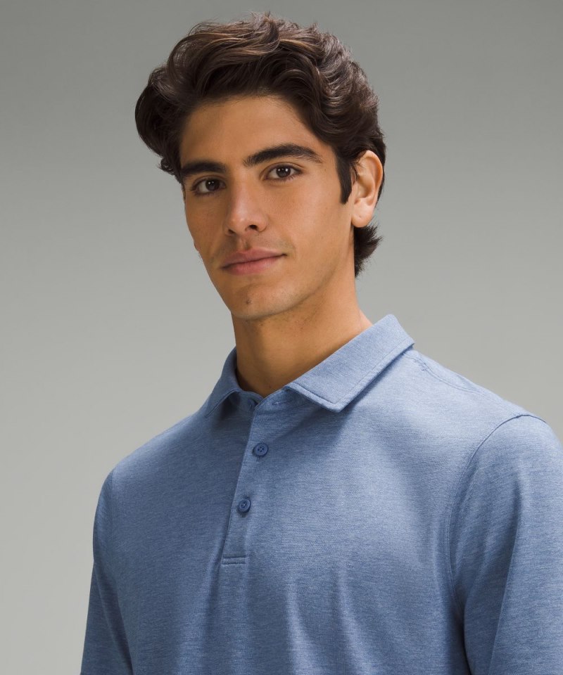 Lululemon Evolution Short-Sleeve Polo Shirt Heathered Oasis Blue Online Outlet Sale