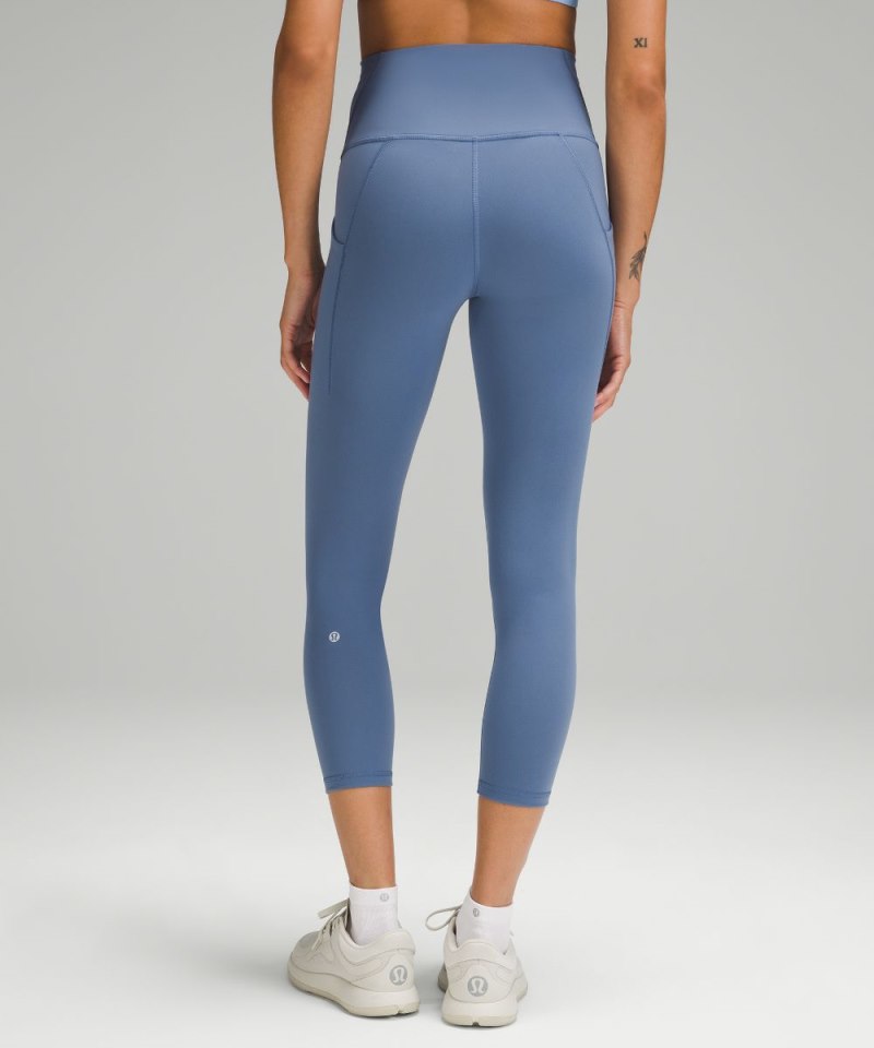 Lululemon Wunder Train High-Rise Crop with Pockets 23" Oasis Blue Online Outlet Sale