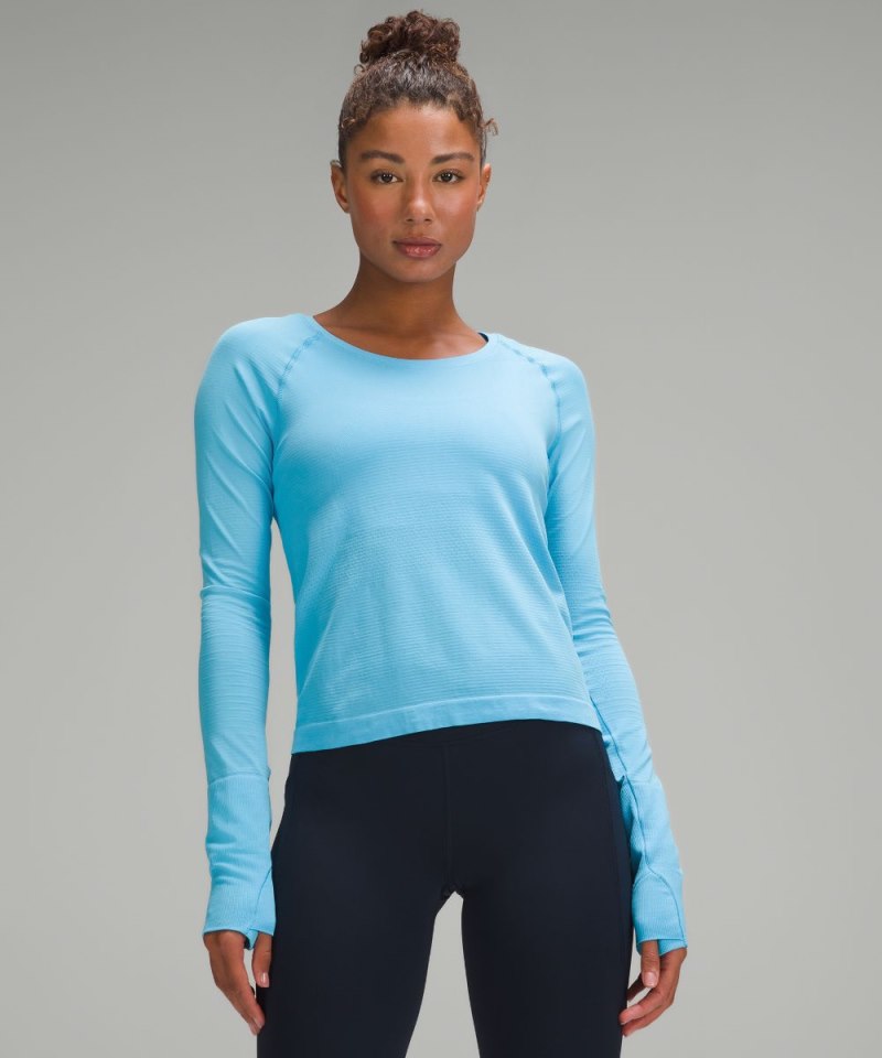 Lululemon Swiftly Tech Long-Sleeve Shirt 2.0 *Waist Length Kayak Blue Light / Kayak Blue Light Online Outlet Sale