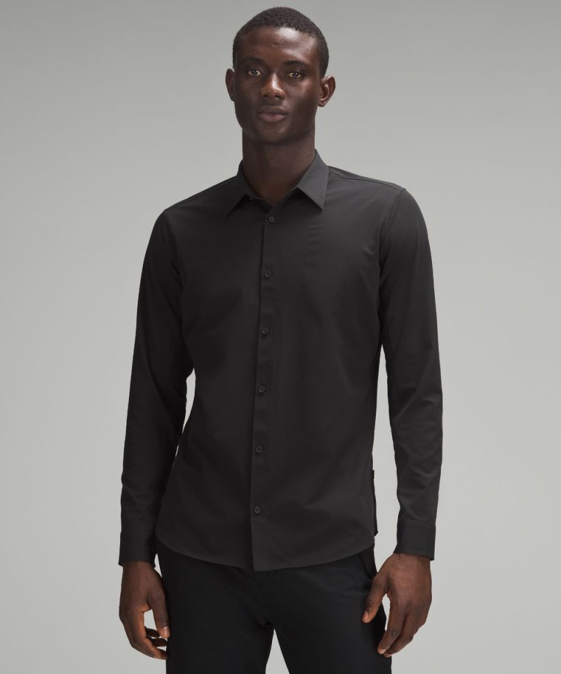 Lululemon New Venture Slim-Fit Long-Sleeve Shirt Black Online Outlet Sale