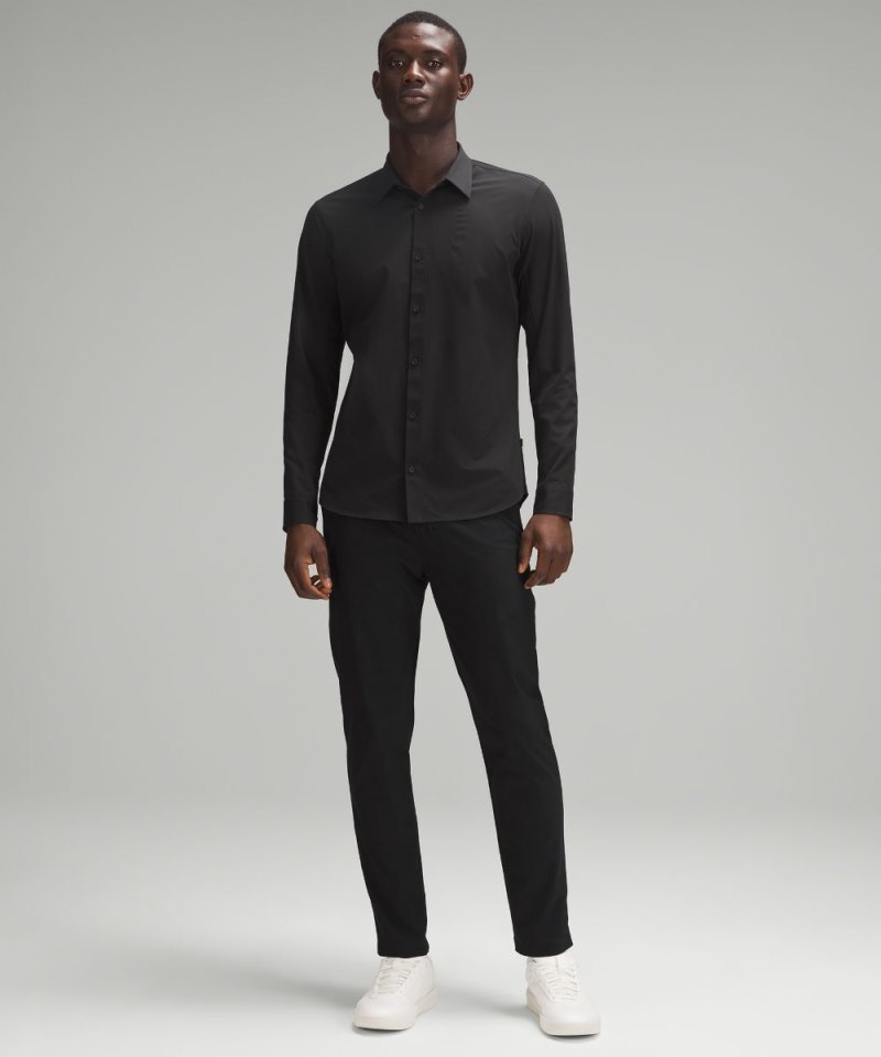 Lululemon New Venture Slim-Fit Long-Sleeve Shirt Black Online Outlet Sale