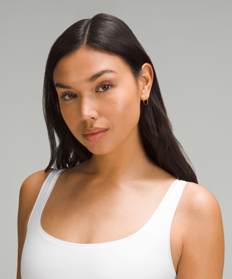 Lululemon Wundermost Ultra-Soft Nulu Square-Neck Sleeveless Bodysuit White Online Outlet Sale