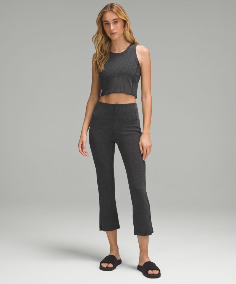 Lululemon Ribbed Softstreme Cropped Tank Top Black Online Outlet Sale