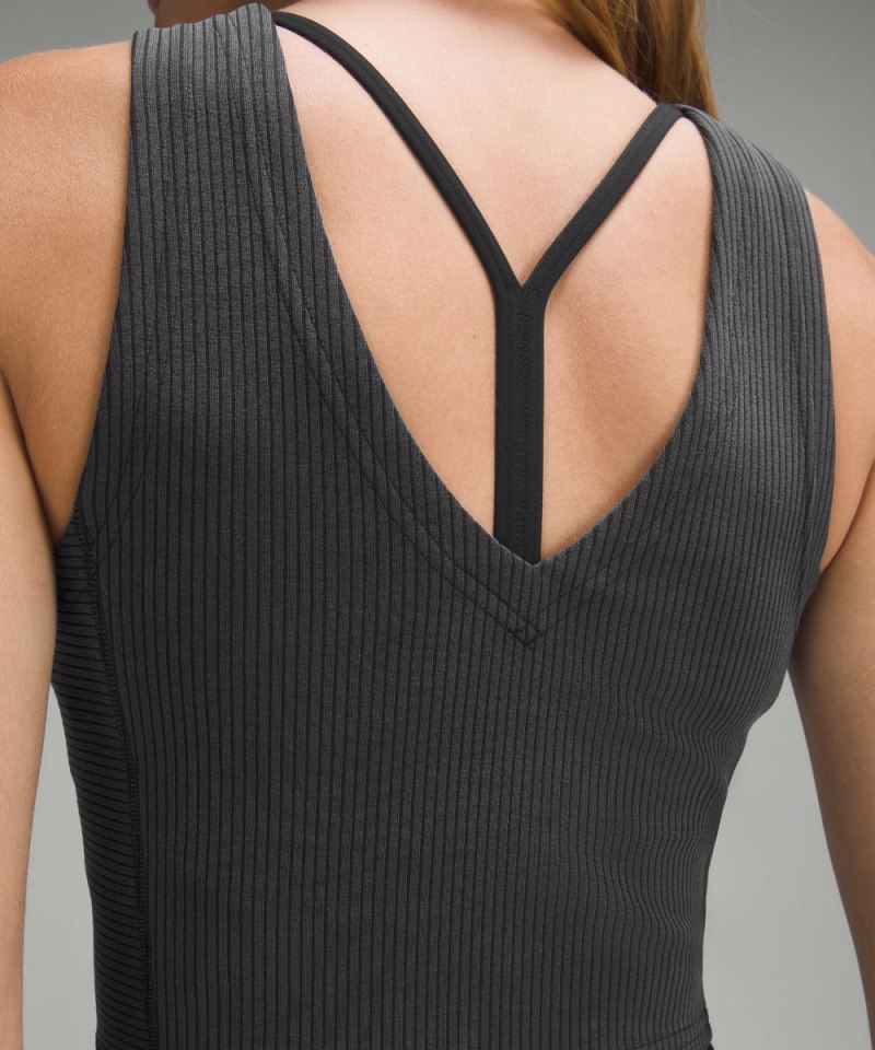 Lululemon Ribbed Softstreme Cropped Tank Top Black Online Outlet Sale