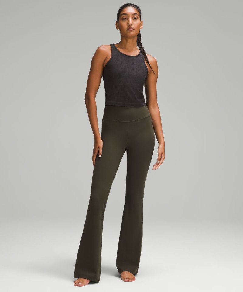 Lululemon Groove Super-High-Rise Nulu Flared Pant *Regular Dark Olive Online Outlet Sale