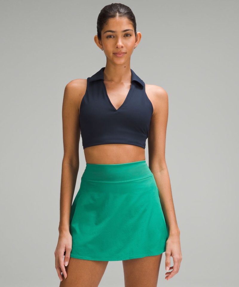 Lululemon Collared Tennis Longline Bra *Medium Support, B / C Cup True Navy Online Outlet Sale