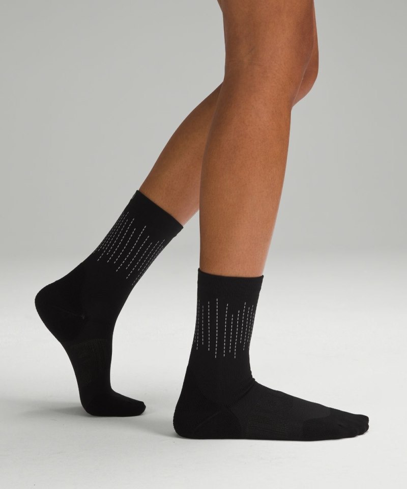 Lululemon Women's Power Stride Crew Socks *Reflective Black Online Outlet Sale