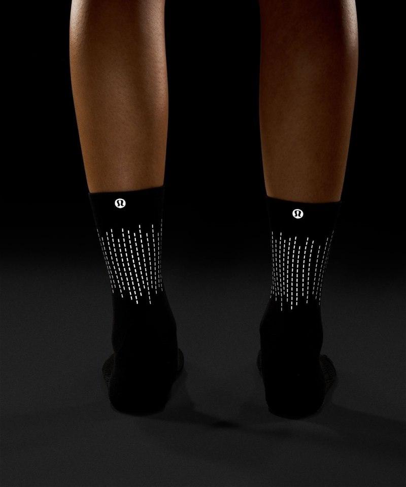 Lululemon Women's Power Stride Crew Socks *Reflective Black Online Outlet Sale