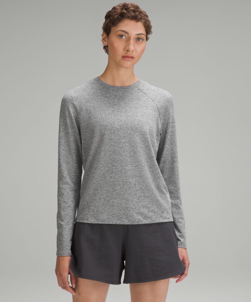 Lululemon License to Train Classic-Fit Long-Sleeve Shirt Heathered Black Online Outlet Sale