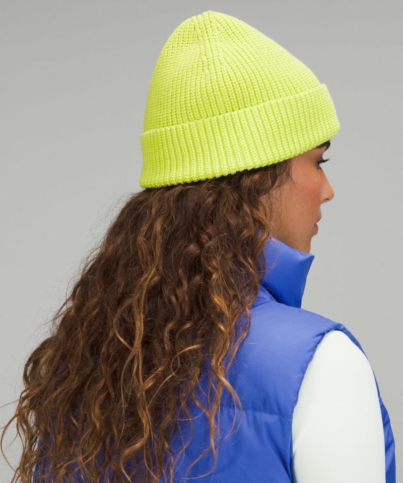 Lululemon Close-Fit Cotton-Blend Ribbed Beanie Electric Lemon Online Outlet Sale