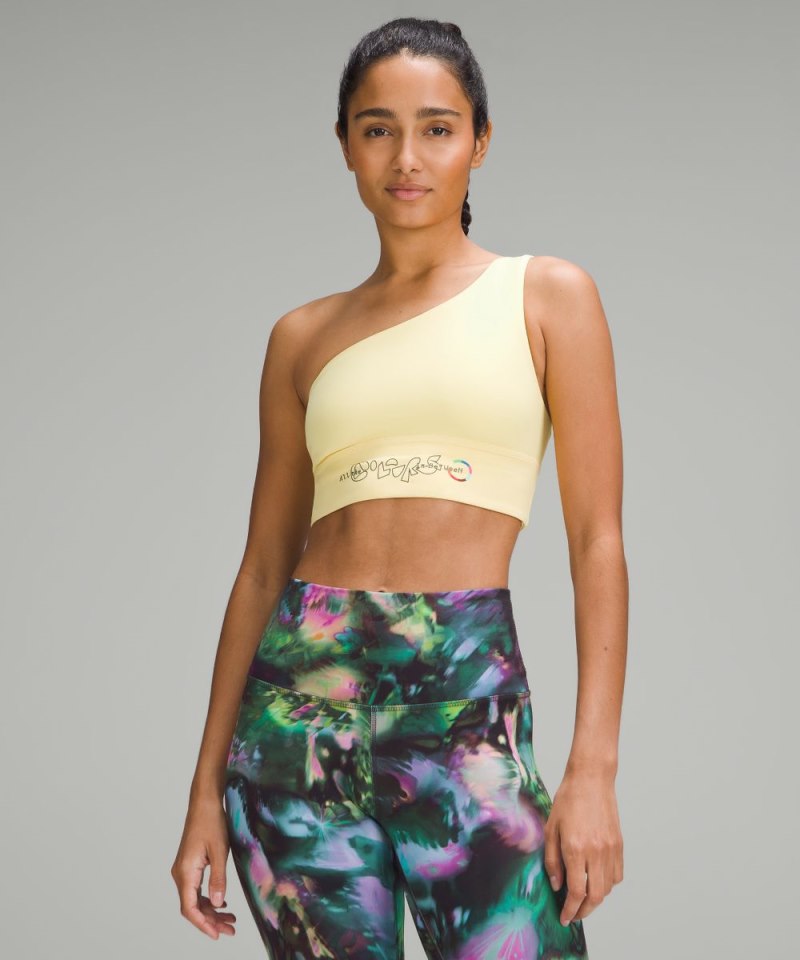 Lululemon lululemon Align™ Asymmetrical Bra Light Support, A / B Cup *Pride Swirl Yellow Online Outlet Sale