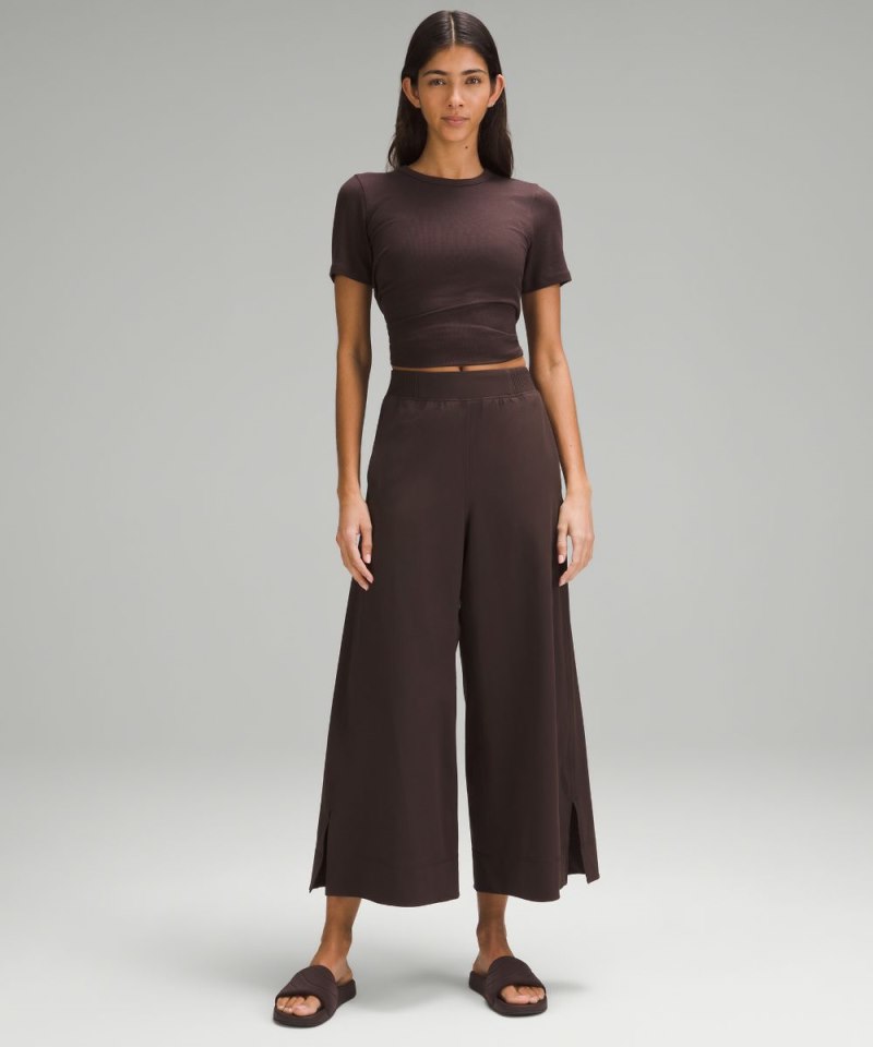 Lululemon Stretch Woven High-Rise Wide-Leg Cropped Pant Espresso (not available) Online Outlet Sale
