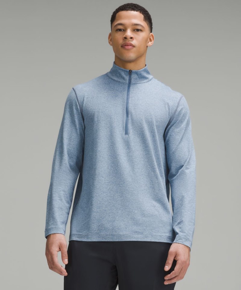 Lululemon Soft Jersey Half Zip Heathered Oasis Blue / Heathered Chambray Online Outlet Sale
