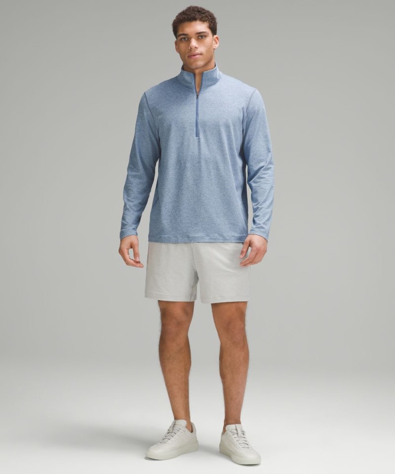 Lululemon Soft Jersey Half Zip Heathered Oasis Blue / Heathered Chambray Online Outlet Sale